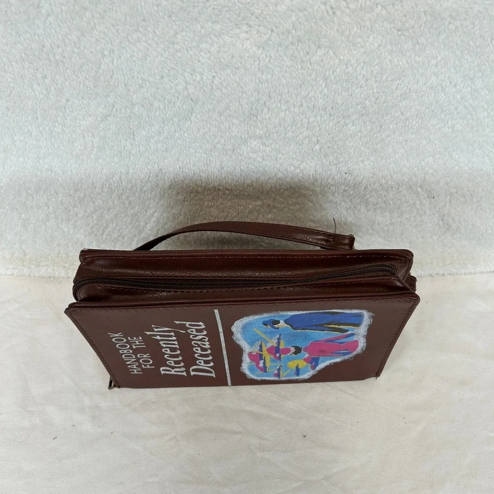 Beetlejuice Handbook for the Recently Deceased Book Crossbody Bag Purse‎ Brown